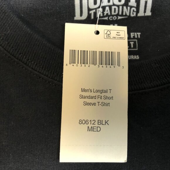 Duluth Men's T-Shirt Size M Black Longtail T Standard Fit Short Sleeve - Picture 6 of 9